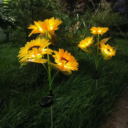 2 Pack Solar Outdoor Waterproof Sunflowers Flower Lights for Yard Lawn Patio Pathway