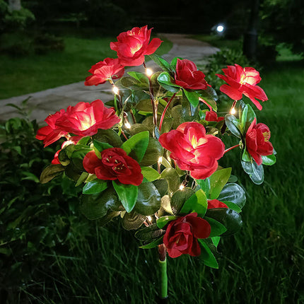2 Pack Solar Outdoor Waterproof Azalea Flower Lights for Yard Lawn Patio Pathway