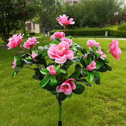 2 Pack Solar Outdoor Waterproof Azalea Flower Lights for Yard Lawn Patio Pathway