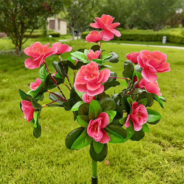 2 Pack Solar Outdoor Waterproof Azalea Flower Lights for Yard Lawn Patio Pathway