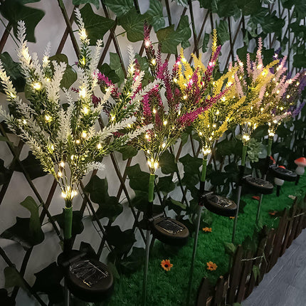 Pack Outdoor Waterproof Lavender Flowers Decorative Solar Lights for Outside Garden Decor