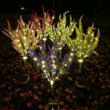 Pack Outdoor Waterproof Lavender Flowers Decorative Solar Lights for Outside Garden Decor