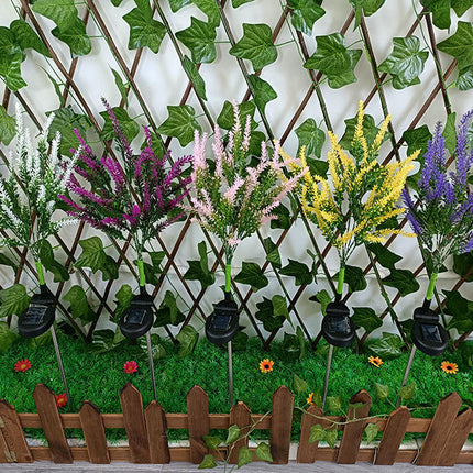Pack Outdoor Waterproof Lavender Flowers Decorative Solar Lights for Outside Garden Decor