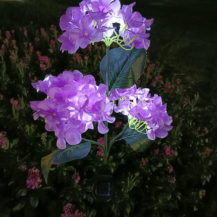 2 Pack Solar Outdoor Waterproof Hydrangea Flower Solar Lights for Garden Yard Decor
