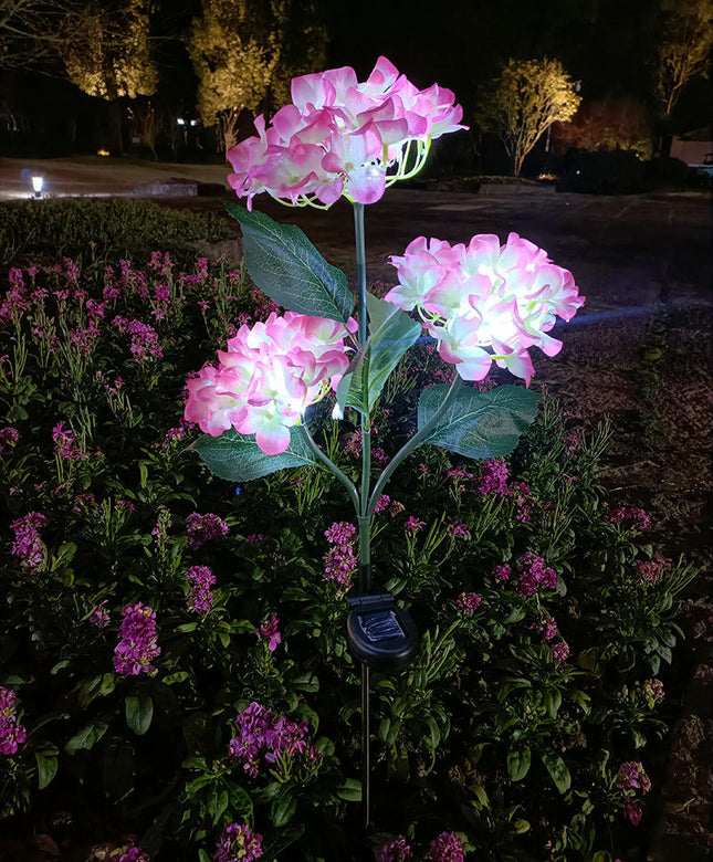 2 Pack Solar Outdoor Waterproof Hydrangea Flower Solar Lights for Garden Yard Decor