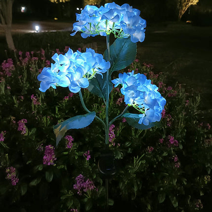 2 Pack Solar Outdoor Waterproof Hydrangea Flower Solar Lights for Garden Yard Decor