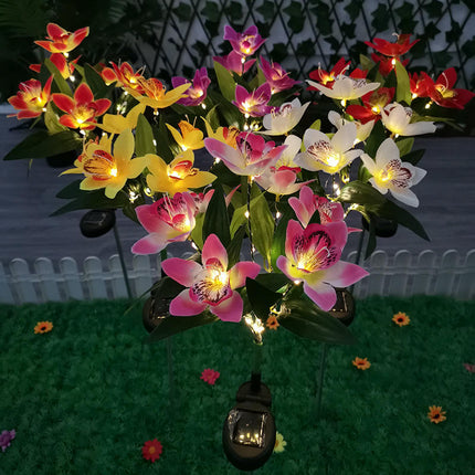 2 Pack Solar Decorative Lights Outdoor Waterproof Flower Solar Lights for Garden Yard Decor