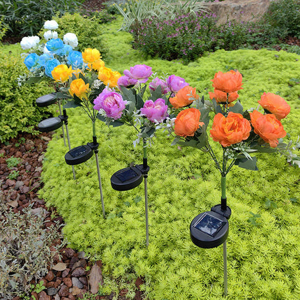 2 Pack Solar Garden Stake Lights Waterproof LED Flowers Outdoor Lights for Garden Lawn Patio