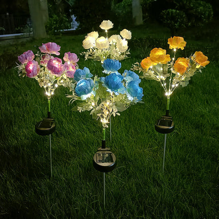 2 Pack Solar Garden Stake Lights Waterproof LED Flowers Outdoor Lights for Garden Lawn Patio