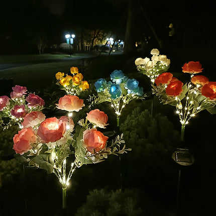 2 Pack Solar Garden Stake Lights Waterproof LED Flowers Outdoor Lights for Garden Lawn Patio