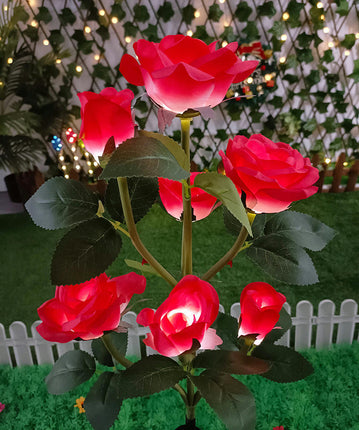 Outdoor Waterproof 2 Packs Roses Flowers Solar Decorative Stake Lights for Patio Yard Lawn Decor