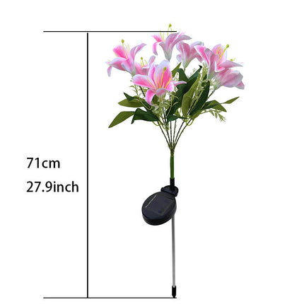 2 Pack Outdoor Waterproof Lily Flowers Solar Decorative Stake Lights for Patio Yard Lawn Decor