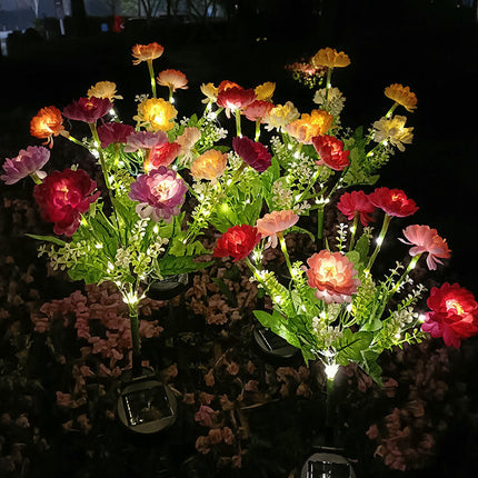 2 Pack Outdoor Waterproof Flowers Solar Decorative Stake Lights for Patio Yard Lawn Decor