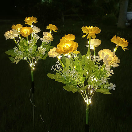 2 Pack Outdoor Waterproof Flowers Solar Decorative Stake Lights for Patio Yard Lawn Decor
