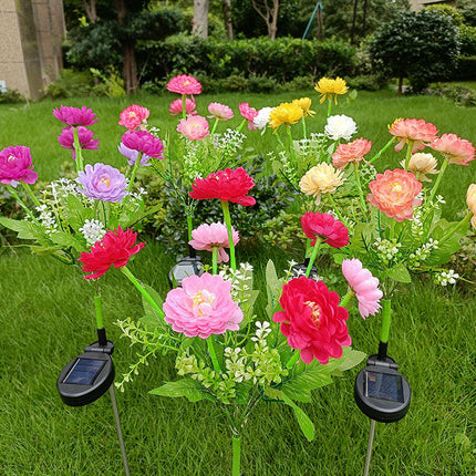 2 Pack Outdoor Waterproof Flowers Solar Decorative Stake Lights for Patio Yard Lawn Decor