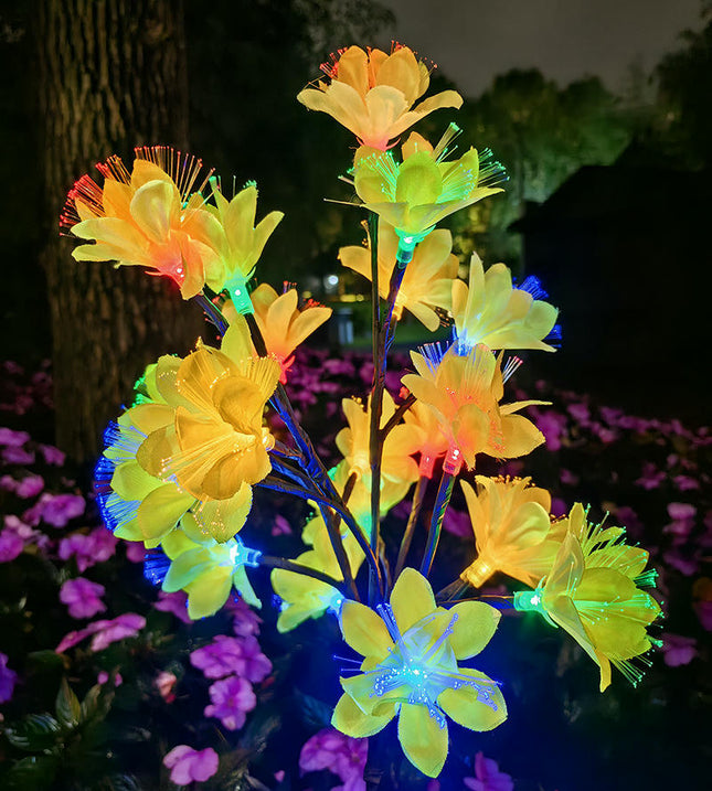 2 Pack Waterproof Outdoor Solar Garden Lights with 20 Blooming Flowers for Outside Yard Garden