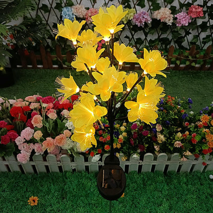 2 Pack Waterproof Outdoor Solar Garden Lights with 20 Blooming Flowers for Outside Yard Garden