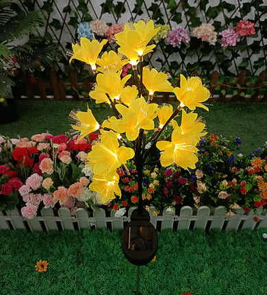 2 Pack Waterproof Outdoor Solar Garden Lights with 20 Blooming Flowers for Outside Yard Garden
