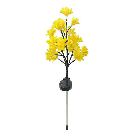 2 Pack Waterproof Outdoor Solar Garden Lights with 20 Blooming Flowers for Outside Yard Garden