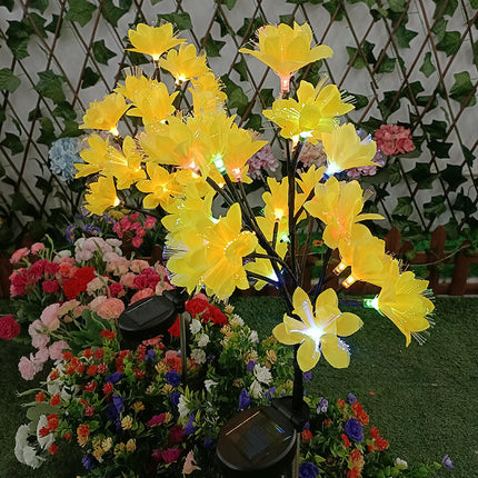 2 Pack Waterproof Outdoor Solar Garden Lights with 20 Blooming Flowers for Outside Yard Garden