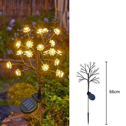 2 Packs Outdoor Flower Solar Lights LED Outdoor Garden Stake Lights for Pathway Yard Lawn Patio