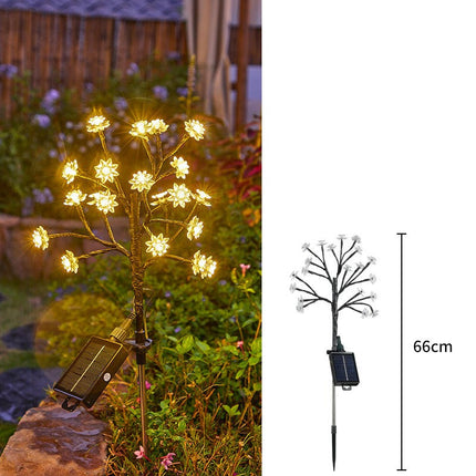 2 Packs Outdoor Flower Solar Lights LED Outdoor Garden Stake Lights for Pathway Yard Lawn Patio