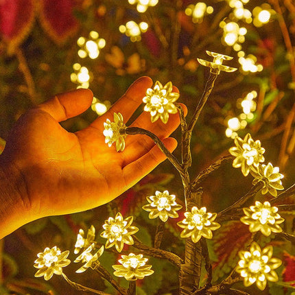 2 Packs Outdoor Flower Solar Lights LED Outdoor Garden Stake Lights for Pathway Yard Lawn Patio
