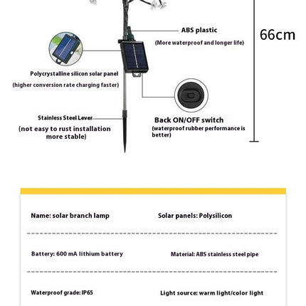 2 Packs Outdoor Flower Solar Lights LED Outdoor Garden Stake Lights for Pathway Yard Lawn Patio