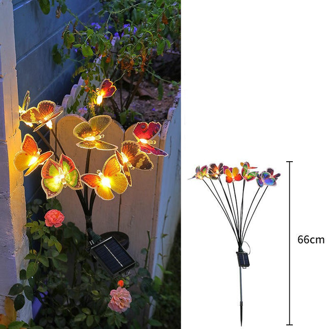 2 Pack Solar Garden Lights Outdoor Waterproof Butterfly Solar Lights for Garden Yard Patio Lawn