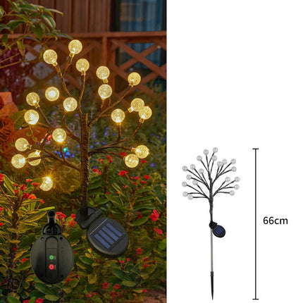 2 Pack Solar Garden Lights Crystal ball Outdoor Solar Lights for Garden Yard Patio Lawn