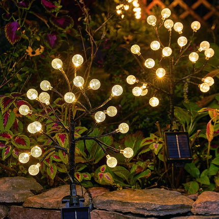 2 Pack Solar Garden Lights Crystal ball Outdoor Solar Lights for Garden Yard Patio Lawn