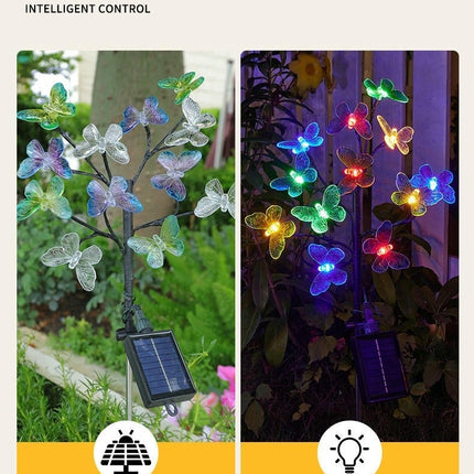 2 Pack Solar Garden Lights Solar Outdoor Butterfly Lights for Yard Patio Pathway Decoration