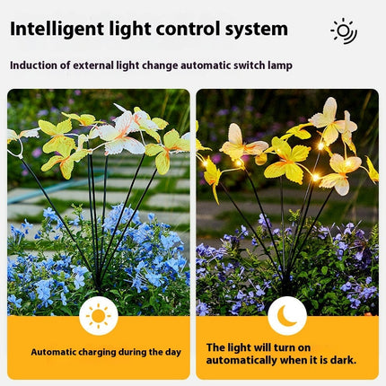 2 Pack Solar Swaying Butterfly Outdoor Lights Solar Decorative Lights for Yard Patio Pathway Decor