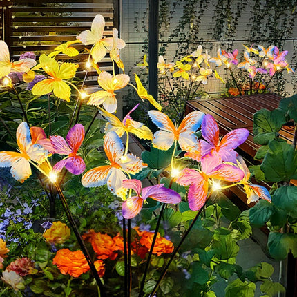 2 Pack Solar Swaying Butterfly Outdoor Lights Solar Decorative Lights for Yard Patio Pathway Decor