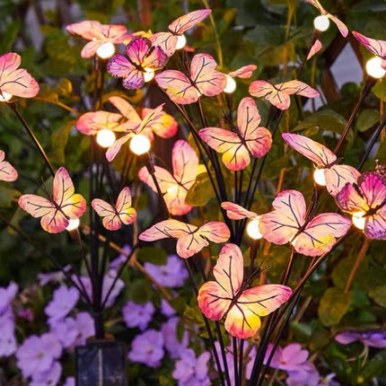 2 Pack Solar Butterfly Lights Outdoor Waterproof Garden Lights for Yard Patio Lawn Pathway Decor
