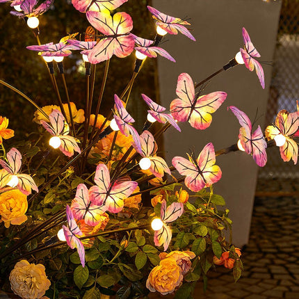 2 Pack Solar Butterfly Lights Outdoor Waterproof Garden Lights for Yard Patio Lawn Pathway Decor