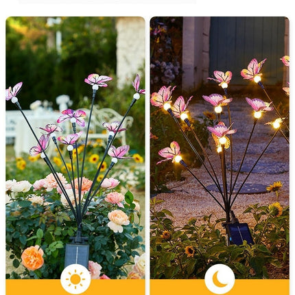2 Pack Solar Butterfly Lights Outdoor Waterproof Garden Lights for Yard Patio Lawn Pathway Decor