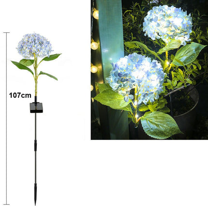 2 Pack Solar Garden Lights Outdoor Hydrangea Flower Solar Lights for Patio Lawn Yard Decor