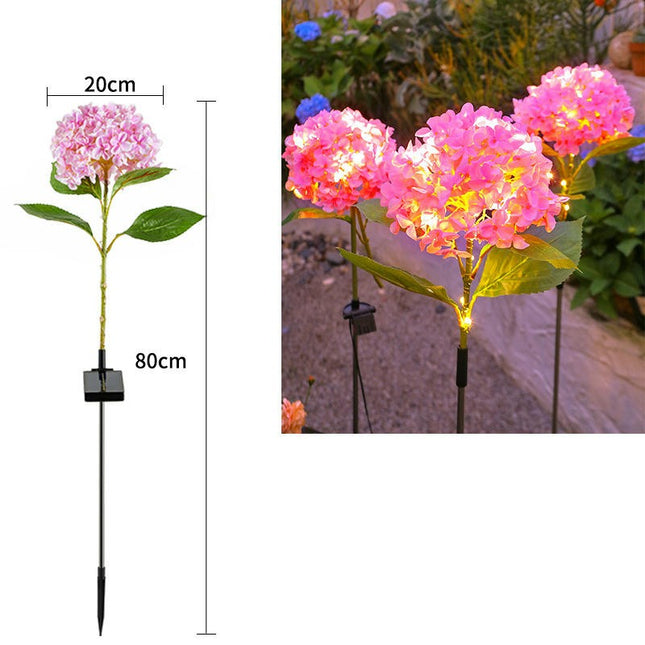 2 Pack Solar Garden Lights Outdoor Hydrangea Flower Solar Lights for Patio Lawn Yard Decor