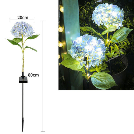 2 Pack Solar Garden Lights Outdoor Hydrangea Flower Solar Lights for Patio Lawn Yard Decor