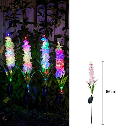 2 Pack Outdoor Waterproof Hyacinth Flowers Decorative Solar Lights for Outside Garden Decor