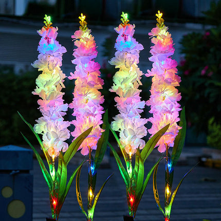 2 Pack Outdoor Waterproof Hyacinth Flowers Decorative Solar Lights for Outside Garden Decor