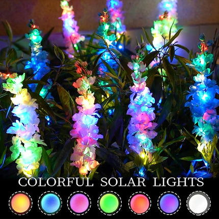 2 Pack Outdoor Waterproof Hyacinth Flowers Decorative Solar Lights for Outside Garden Decor