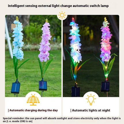 2 Pack Outdoor Waterproof Hyacinth Flowers Decorative Solar Lights for Outside Garden Decor