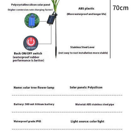 2 Pack Outdoor Waterproof Hyacinth Flowers Decorative Solar Lights for Outside Garden Decor