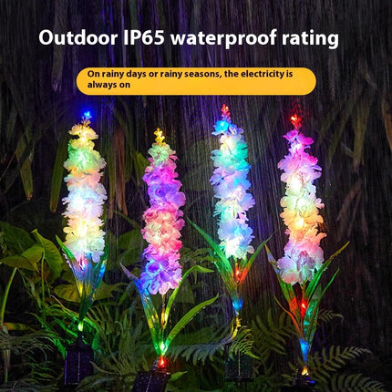 2 Pack Outdoor Waterproof Hyacinth Flowers Decorative Solar Lights for Outside Garden Decor