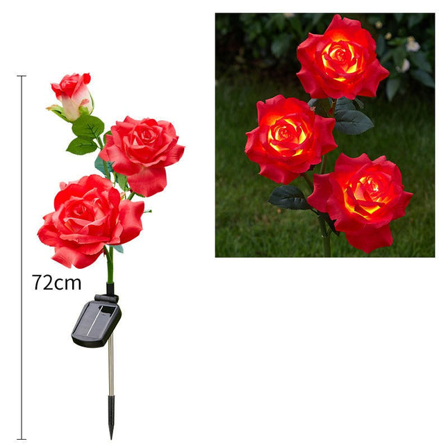 2 Pack Solar Outdoor Rose Flowers Solar Garden Lights for Patio Yard Pathway Decor
