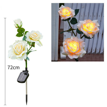 2 Pack Solar Outdoor Rose Flowers Solar Garden Lights for Patio Yard Pathway Decor