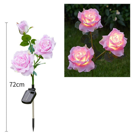 2 Pack Solar Outdoor Rose Flowers Solar Garden Lights for Patio Yard Pathway Decor