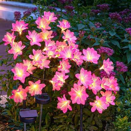 2 Pack Solar Outdoor Lights with Flower Waterproof Solar Garden Lights for Patio Yard Pathway Decor